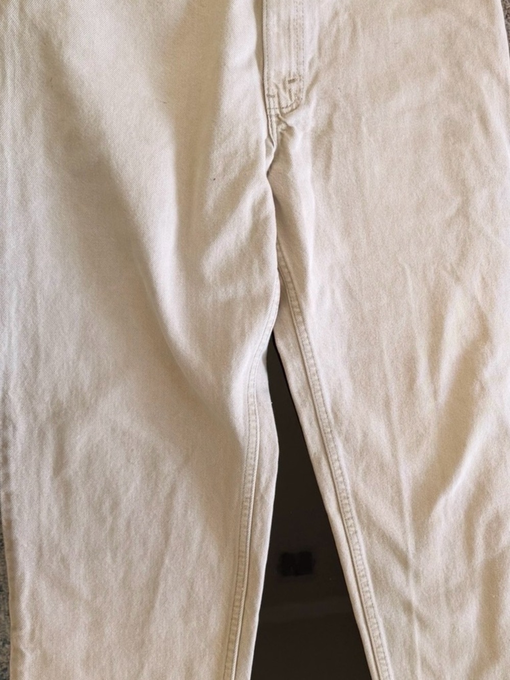 Levi’s 550 Orange Tab Cream Raw Hem Vintage Cutoff Shorts Y2K Relaxed Fit 36x32 - Picture 3 of 7
